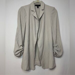 Jenna Rose Women's Cream Ruched Sleeve Blazer Size PM